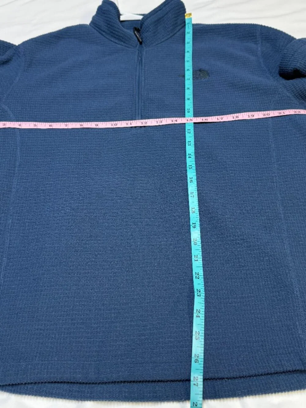The‎ North Face Men’s Textured 1/4 Zip Large Blue Fleece GUC